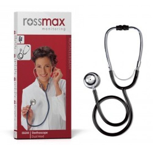 Rossmax EB200 Stethoscope by Rossmax - Black, Stainless Steel, Plastic, Rubber, Metal - Listen to Heart/Lung Sounds
