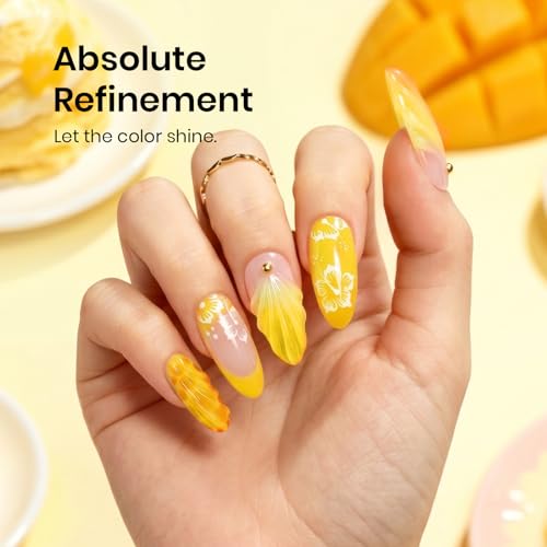 Image of Beetles Yellow Gel Nail Polish - Mango Gelato 15ML /0.51Fl Oz, Yellow Gel Polish, Color-Matched Bottle, Soak-Off UV LED, Long-Lasting Holiday & Summer Nails Art for DIY Beginners & Salon Pros