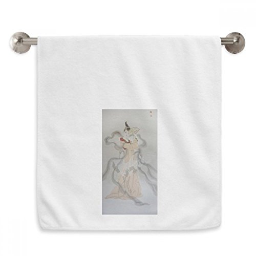 Serviettes moelleuses blanches anti-irritation motif chinois - 2
