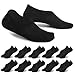Produktbild EKSHER Sneaker Socken Herren 47-50 Füßlinge Damen Herren 10 Paar Unsichtbare Ballerina No Show Sportsocken Baumwoll Kurze Halbsocken Silikonpad Rutschfest atmungsaktiv Schwarz