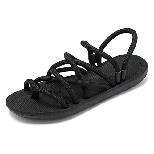Men Sandals Roman Outdoor Beach Casual Shoes Gladiator Sandals Slip-On(D,39 Code)