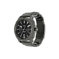 Fossil Machine Uhr für Herren, Quarzwerk mit Edelstahl- oder Lederarmband, Schwarz und Dunkelgrau, 49MM – Ansicht 3