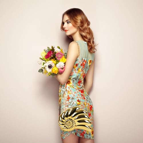 Conch Shoulder Handbag Novelty Chain Strap Purse Acrylic Fashion Crossbody Evening Bag Clutch for Women Girl 5