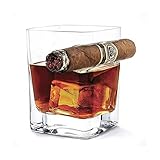  Carafe à Whisky Verre De Whisky À Cigares, Verre À L\'ancienne avec Repose-Cigare en Retrait, À La Main du Verre À Cristal sans Plomb, Gobelets for Boire De Bourbon, Cognac, Whisky Irlandais, Ensemble