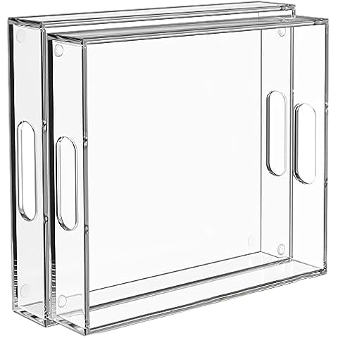 Collwait 2 Pack Serving Tray with Handles Cover