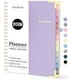 2026 Planner, Forvencer Calendar Planner Weekly and Monthly, Jan 2026-Dec 2026, 8.5' X 11', Hardcover Agenda Book, Daily Journal Organizer with Inner Pocket, Notebook for Office School, A4, Purple