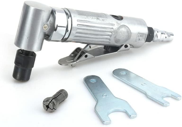 Portable Mini 1/4 Inch Air Angle Die Grinder 90 Degree Pneumatic Grinding Polisher Mill Engraving Machine Pneumatic Tool (16PCS Set)