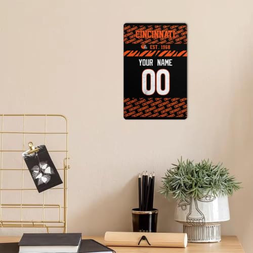 Image of Cincinnati Metal Sign for Outside Custom Name and Number Gifts