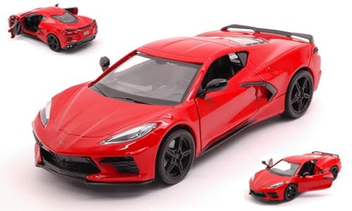 Modelo a escala Corvette Stingray C8 2020 rojo 1:24