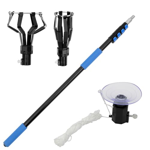 Puzau 18Ft Light Bulb Pole Changer For High Ceilings,3-12Ft Light Bulb Changing Pole With 2 Baskets And Suction Cup,Light Bulb Remover Tool High Ceiling Fit For High Ceilings Lightbulb Removal Changing cover