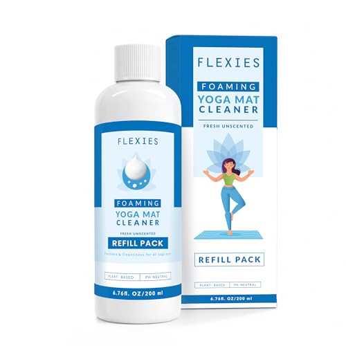 Image of Flexies Foaming Yoga Mat Cleaner Refill Pack | Plant-Based Foaming Spray | Deep Cleans Yoga and Pilates Mats, 6.76 fl oz, Fragrance-Free