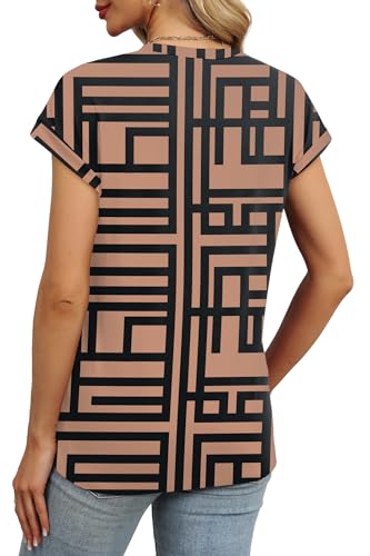 Image of Alaroo Womens Summer Tops Short Sleeve Shirts Crew Neck Cute Trendy Tunic Blouses (S-3XL)