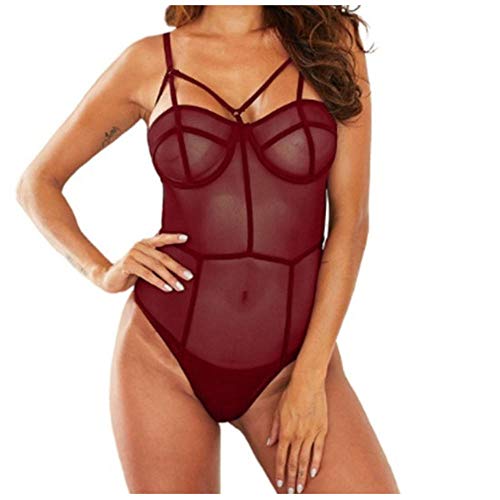 Sous-vêtements robes dentelle transparente et nuisettes dos nu