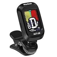 【Simple But Functional Design】MARTISAN Clip on Guitar Tuner features full color display. The color shown on the screen changing from yellow to red according to the accuracy of the pitch, and the tuner can be easily read with large bright screen (38% ...