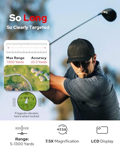 image for SIGHTFLAG GF2 Golf Rangefinder with Slope, 1300 Yards Laser Range Find