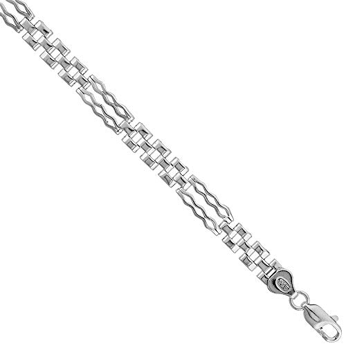 Sterling Silver 7 in. Rolex Link Bracelet (Also Available in 8 in.), 1/4 in. (7mm) Wide
