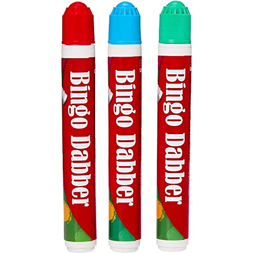 Marcadores de colores variados, tinta no fluida, para cartones de bingo, 3 unidades