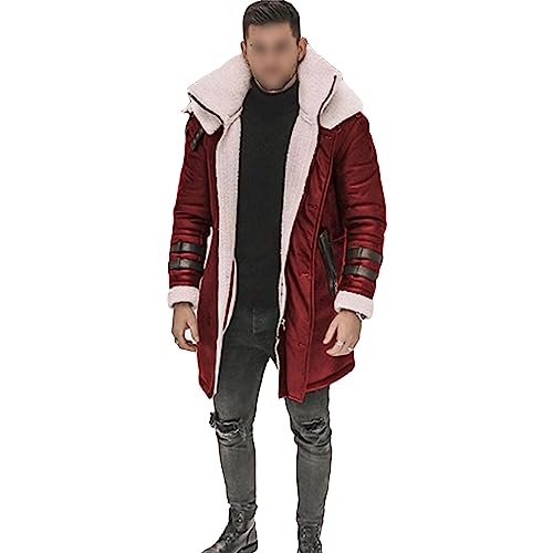 Chaqueta gruesa de piel sintética para hombre invierno cálida miniatura 1