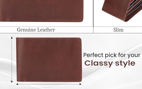 The Antiq Leather Wallet for men with RFID Blocking, Gift for Him, Bifold Wallets with 9 Credit Cards 1 ID Window, Wallet for Men, Men's Purse, Currency Organiser Single ID Wallet (Tan)3