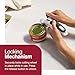 Zyliss Lock N' Lift Can Opener with Lid Lifter Magnet - Manual Opener with Locking Mechanism - Easy-to-Turn - Magnetic Can Opener - White/Gray