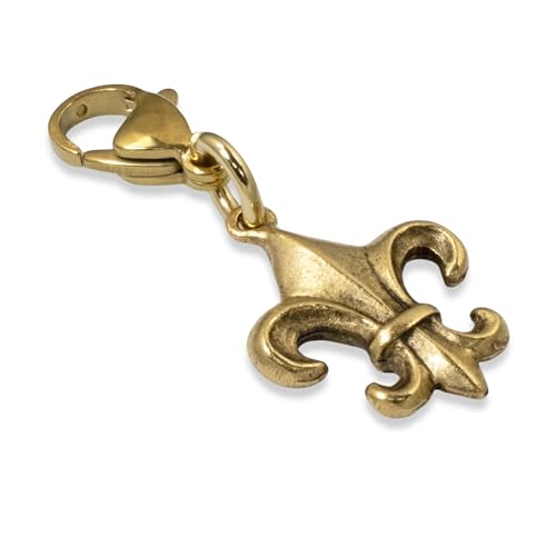 Generic Gold Fleur De Lis Clip-On Charm, 24K Gold Plated Accessory For Bags And Jewelry, Sophisticated Vintage-Style Charm cover