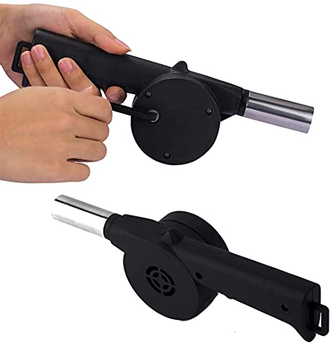 XYDESIGN Manual Mini BBQ Fan Air Blower Fast Fire Starter Portable 9.6in/24.5cm Manual Hand Crank Bellows for Outdoor Picnic Camping Cooking Barbecue Charcoal Grills Accessories (1 Pcs) - Image 4