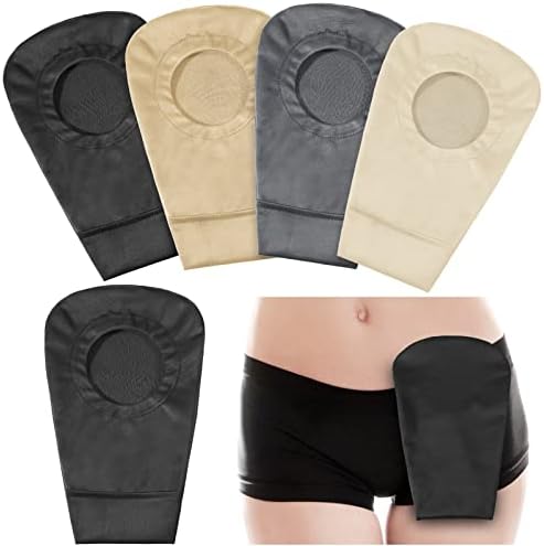 Sherr Ostomy Bag Cover Colostomy Bag Covers Odor Control Stretchy Bag Cover Washable Pouch Liner for Women Men Lightweight Care Protector Supplies, 4 Colors (4 Pieces)
