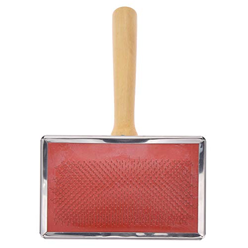 Kesheng Schaffell-Teppichbürste, Nadelkamm, Holzgriff, Haustierpflege für Haare, Haustierbürste, Schönheitsbürste, Hundezubehör