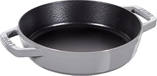STAUB Patelnia z dwoma uchwytami, odpowiednia do indukcji, żeliwo, grafitowa szara, 20 cm, 27 x 20 x 5 cm, 1 szt.