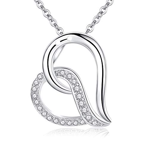 Collier coeur enveloppé pendentif micro incrustation à porter au quotidien ou en soirée