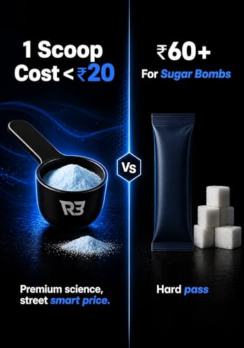 Image of R3 Instant Electrolyte Powder Mix | 500 mg Sodium 2:1 Na:K | 7 Electrolytes Na K Mg Ca Cl Zn SO4 | Fast Dissolve Drink | Workout Hydration & Sustained Boost | Blueberry Flavour | 30+ servings /7.5 Ltr | 200 g