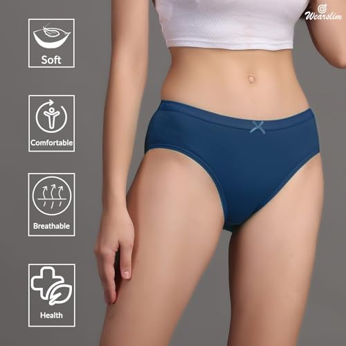 Image of Wearslim Premium Women Soft and Comfortable Women's Cotton Bikini No Show Panty | Ladies Invisible Breathable Briefs Soft Stretch Hipster Underwear