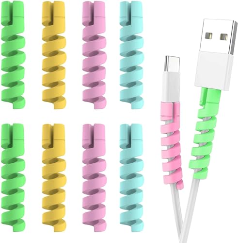 E-COSMOS Spiral Charger Spiral Charger Cable Protectors for Wires Data Cable Saver Charging Cord Protective Cable Cover Set of 2 (8 Pieces) (B0CQW8DLVQ) Amazon Price History, Amazon Price Tracker