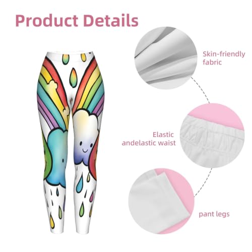 Leggings elásticos para mujer Rainbow Clouds sin transparencias en entrenamiento 7