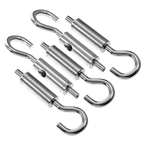 KICHOUSE 5pcs Wire Rope Locker Hook and Eye Turnbuckles S Hook Siding Hooks Marine Accessories Wire Rope Fittings Turnbuckle Tension Wire Rope Accessories for Turn Buckle Copper Silver