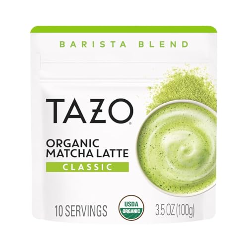 TAZO Organic Classic Matcha Latte, Barista Blend Matcha Powder, 10 Servings, Café‑Quality Matcha,...