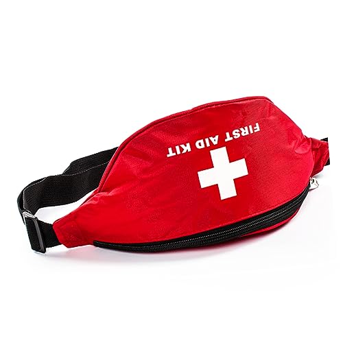 Beavorty 1Pc First Aid Waist Bag Emergency Pouch for Outdoor Use Portable First Aid Kit with Belt Keep Supplies and Dry for Hiking and Camping