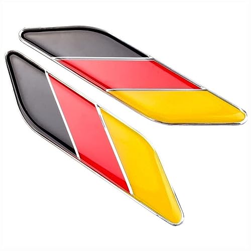 Image of Set /2Pcs 3D Germany Flag Car Emblem, Germany Car Body Fender Badge, German Flag Car Sticker Decals for BMW M Power, Audi R-line, Mercedes-Benz AMG Replacement Accessories
