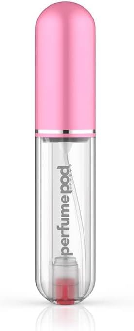 Perfume Pod Pure- Perfume Atomizer|Lightweight, Refillable and Portable Spray Bottle| Patented Genie-S Technology|Carry during Travel, to Gym and to Office| TSA approved |Capacity- 5 ml|Pink