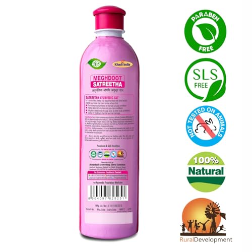 Image of Meghdoot Satreetha Sat 400ml & Neem Aloe Vera Face Wash 60ml Combo | Natural Herbal Cleanser for Glowing, Acne-Free Skin (Pack of 2)