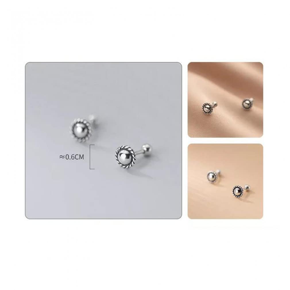 Geometrische runde Schraubohrring für Frauen Hochzeit feinen Schmuck
