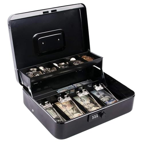 for Large Cash Box with Combination Lock,Box with Cash Tray, Lock ...