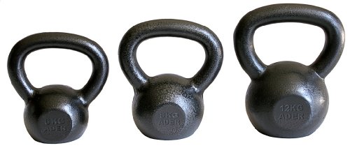 Ader Premier Kettlebell Set- (4, 6, 8, 12kg) w/DVD