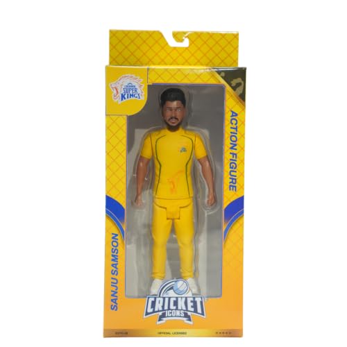 Image of Action Figure, IPL Edition 360 Rotatable Head, Cricket Player for Fans & Collectors (7 Inch Sanju Samson CSK)