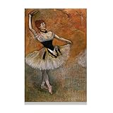  Reproduction Impression sur Toile-Edgar Degas Peinture à l\'huile-Célèbre Tableaux sur Toile-Impressionnisme Affiche (Danseuse au tambourin)Tableau d\'art mural30x45cm(12x18in)sans cadre