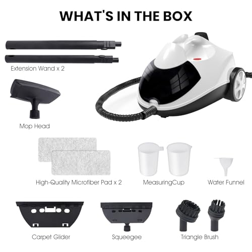 Steam Cleaner 1.5L Steamer for Cleaning Fast Heating 6-in-1 Multi-Surface with 8 Accessories UL499 Certified Heavy Duty Steam Cleaner for Home, Car, Floors, Sofas, Tiles, Grout Steam Cleaners - Thumbnail 7
