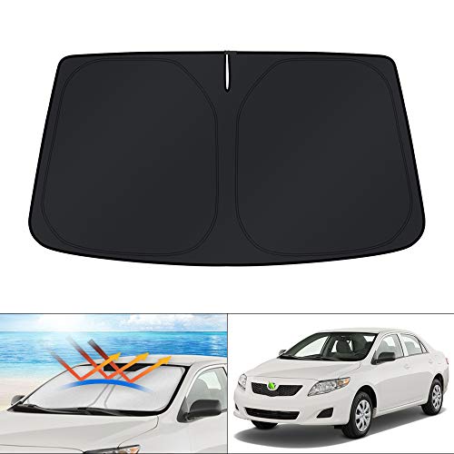 KUST Windshield Sun Shade for 2007-2009 2010 2011 Toyota Camry Custom Fit Sun Shield Screen Accessories Foldable Sun Visor Protector Block UV Rays