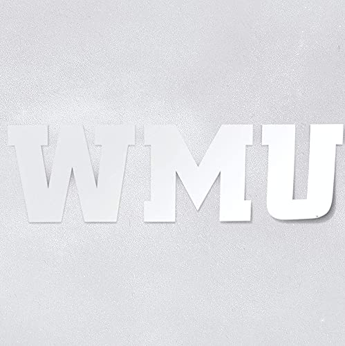 Western Michigan University White Block WMU Logo Car Decal Bumper Sticker
