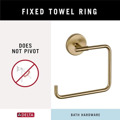 Delta Hand Towel Holder | Square Champagne Bronze Ring for Hanging Towels in Kitchen, Bathroom | Trinsic Accessories by DELTA - Image 2