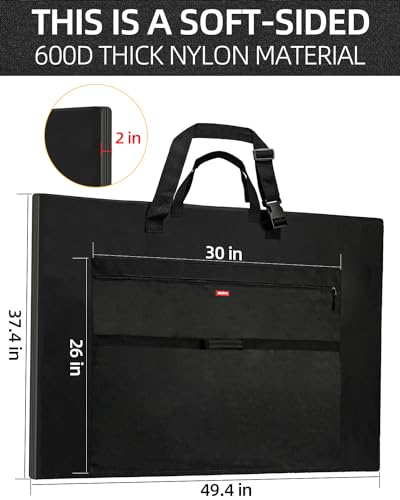 Image of Nicpro Light Weight Art Portfolio Bag, 36 x 48 Inches Waterproof Art Portfolio Case with Shoulder & Handle Carry, for Artwork, Poster, Sketch Drawing, Canvas, Photography, Solar Panel Storage